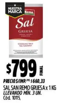 Supermercados Yaguar San remo sal gruesa oferta