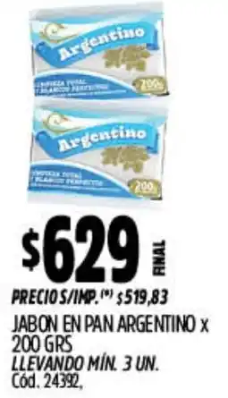 Supermercados Yaguar Argentino jabon en pan oferta