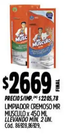 Supermercados Yaguar Mr musculo limpiador cremoso oferta