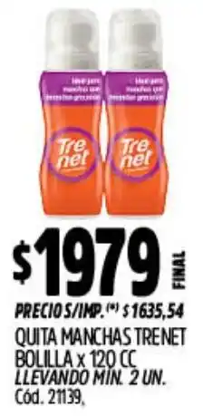 Supermercados Yaguar Trenet quita manchas bolilla oferta