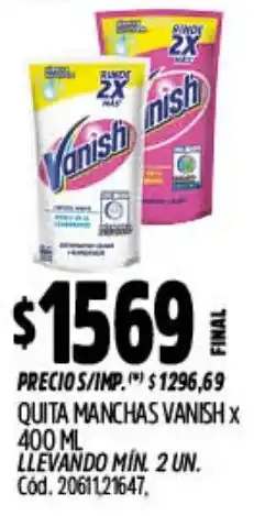 Supermercados Yaguar Vanish quita manchas oferta