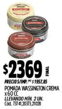 Supermercados Yaguar Wassington pomada crema oferta