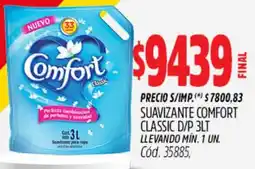 Supermercados Yaguar Comfort suavizante classic d/p oferta