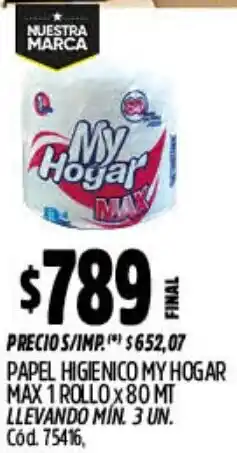 Supermercados Yaguar My hogar papel higienico max oferta
