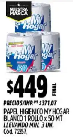 Supermercados Yaguar My hogar papel higienico blanco oferta