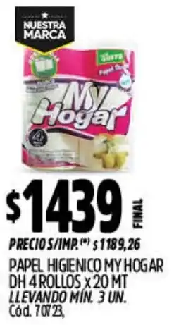 Supermercados Yaguar My hogar papel higienico dh oferta
