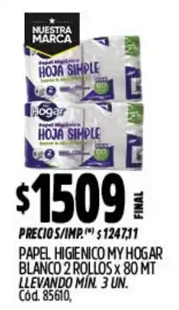 Supermercados Yaguar My hogar papel higienico blanco oferta