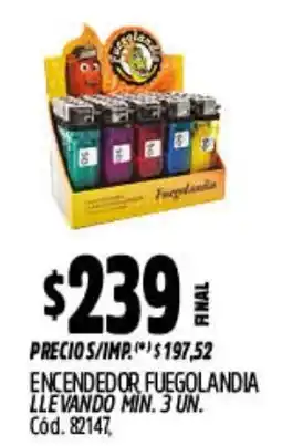 Supermercados Yaguar Fuegolandia encendedor oferta