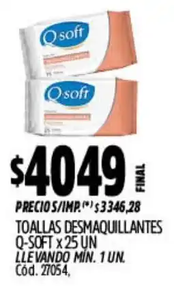 Supermercados Yaguar Q-soft toallas desmaquillantes oferta