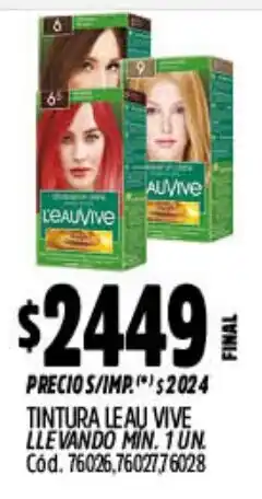 Supermercados Yaguar Leau vive tintura oferta