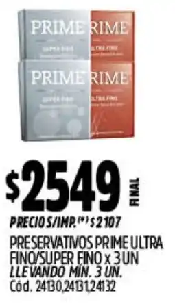 Supermercados Yaguar Prime preservativos ultra fino/super fino oferta