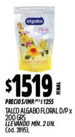 Supermercados Yaguar Talco algabo floral d/p oferta