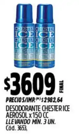 Supermercados Yaguar Chester ice desodorante aerosol oferta