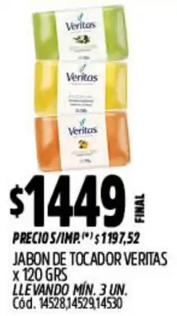 Supermercados Yaguar Veritas jabon de tocador oferta