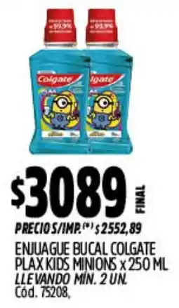 Supermercados Yaguar Colgate enjuague bucal plax kids minions oferta