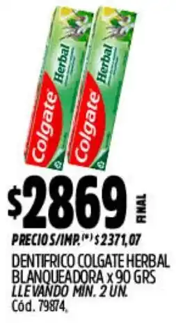 Supermercados Yaguar Colgate dentifrico herbal blanqueadora oferta