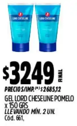 Supermercados Yaguar Gel lord cheseline pomelo oferta