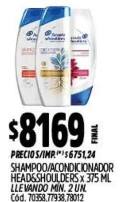 Supermercados Yaguar Head&shoulders shampoo/acondicionador oferta