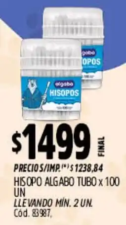 Supermercados Yaguar Algabo hisopo tubo oferta