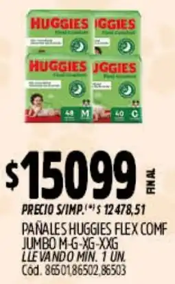 Supermercados Yaguar Huggies pañales flex comf jumbo oferta