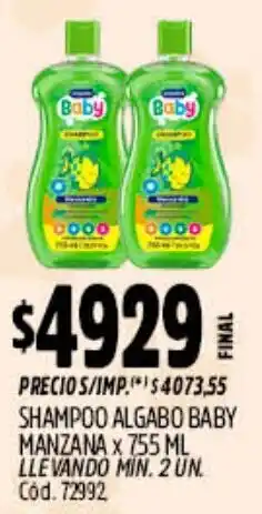 Supermercados Yaguar Algabo baby shampoo manzana oferta