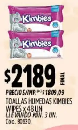Supermercados Yaguar Kimbies toallas humedas wipes oferta