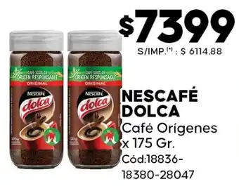 Diarco Nescafé dolca café origenes oferta