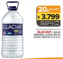 Carrefour Maxi Glaciar agua mineral s/gas bajo sodio bidon oferta