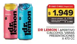 Carrefour Maxi Dr lemon aperitivo c/alcohol varias presentaciones oferta