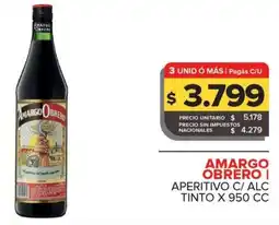 Carrefour Maxi Amargo obrero aperitivo c/ alc tinto oferta