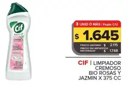 Carrefour Maxi Cif limpiador cremoso bio rosas y jazmin oferta