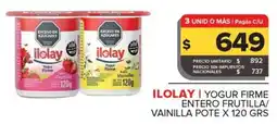 Carrefour Maxi Ilolay yogur firme entero frutilla/ vainilla pote oferta