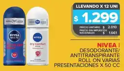 Carrefour Maxi Nivea desodorante/ antitranspirante roll on varias presentaciones oferta