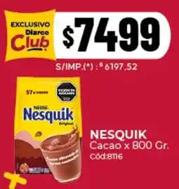 Diarco Nestlé nesquik cacao oferta