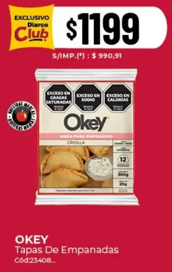 Diarco Okey tapas de empanadas oferta