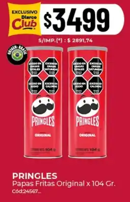Diarco Pringles papas fritas original oferta