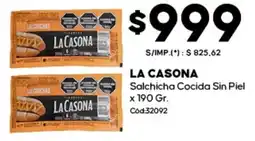 Diarco La casona salchicha cocida sin piel oferta