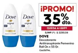 Diarco Dove desodorante antitranspirante femenino roll on oferta