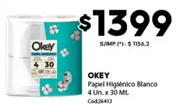 Diarco Okey papel higiénico blanco oferta