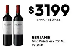 Diarco Benjamin vino varietales oferta