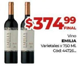 Diarco Emilia Vino Varietales x 750ml oferta