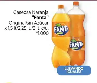 La Anonima Fanta Gaseosa Naranja Original/sin Azúcar x 1,5 lt/2,25 lt/3 lt. c/u. oferta