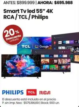 Changomas RCA/TCL/Philips Smart LED TV 55" oferta
