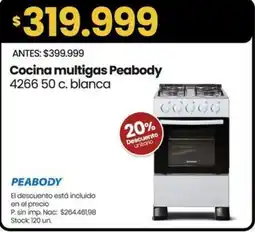 Changomas Peabody cocina multigas oferta
