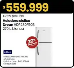 Changomas Drean heladera cíclica 270 L oferta