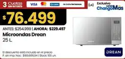 Changomas Drean microondas 25 L oferta