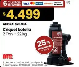 Changomas Criquet botella oferta