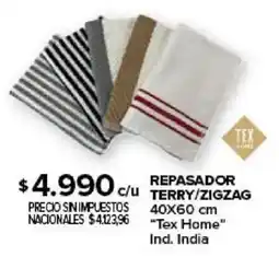 Carrefour Tex Home repasador terry/zigzag oferta