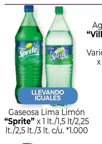 La Anonima Sprite Gaseosa Lima Limón x 1 lt/1,5 lt/2,25 lt/2,5 lt/3 lt. c/u. oferta