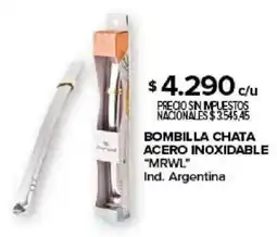 Carrefour MRWL bombilla chata acero inoxidable oferta